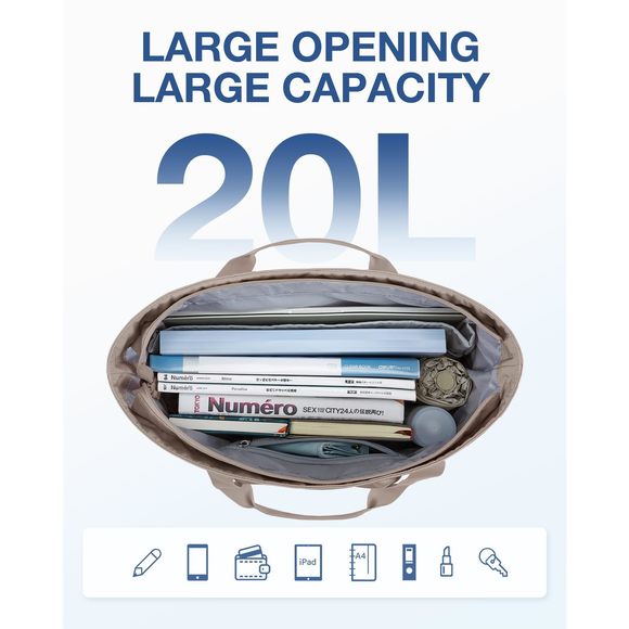 Tote Bag Large, Travel Tote Shoulder Bag With Compartment, Top Handle c: - Picture 5 of 7